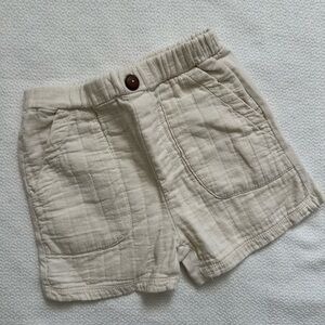 Zara Cream Linen Shorts with Button Detail